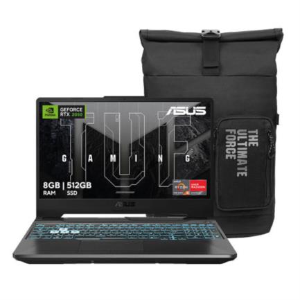 LAPTOP ASUS Gaming TUF FA506NF-HN030W15.6" R5 R5-7535HS 3.3Ghz 8GB 512GB PCIE G4 SSD SSD NV RTX-2050 4GB Win 11 Home Color Negro