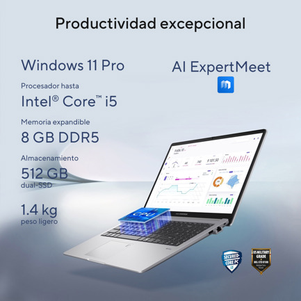 Laptop Asus Expertbook P1403CVA-i58G512-P1 CORE I5 13420H 8GB 512GB 2280 SSD 14.0" WIN11 PRO BLACK Wi-Fi 6E 8