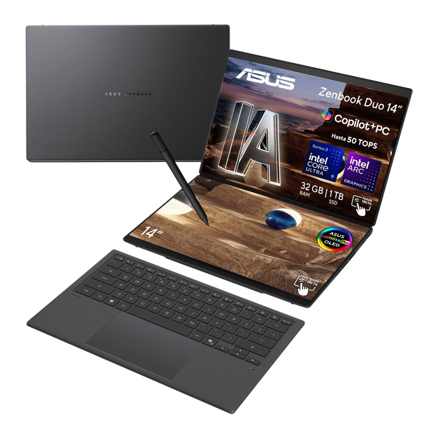 Laptop Asus Zenbook Duo UX8407AA WQXGA+ 2880*1800 16:10 CORE ULTRA 9 386H 32GB 1TB SSD Windows 11 Pro Wi-Fi 7 1Y PUR