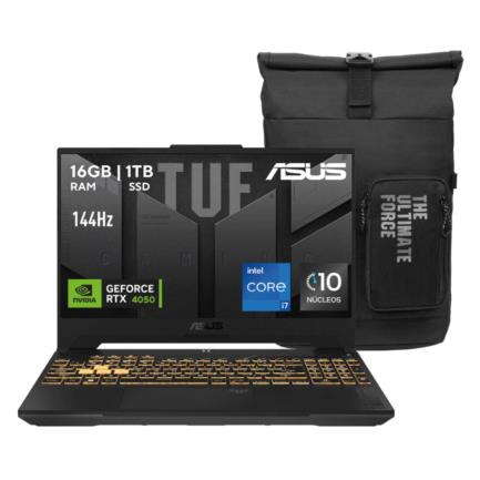 Laptop Asus TUF Gaming FX507VU-LP318W 15.6" I7-13620H Ram 16GB Disco duro 512GB PCIE G4 SSD WIN11 Home NV RTX4050 Gris