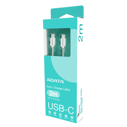 Cable USB Adata USB-C A USB-C de 2 metros Color Blanco