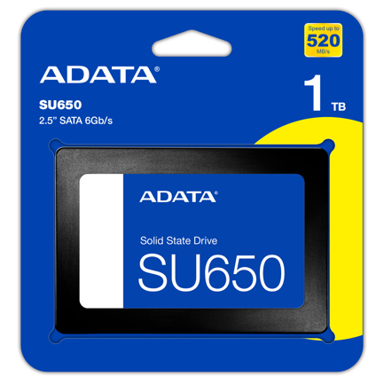 Unidad de Estado Solido SSD Adata 1TB 2.5 Ultimate SU650 450MB/s Escritura 520MB/s Lectura SATA III
