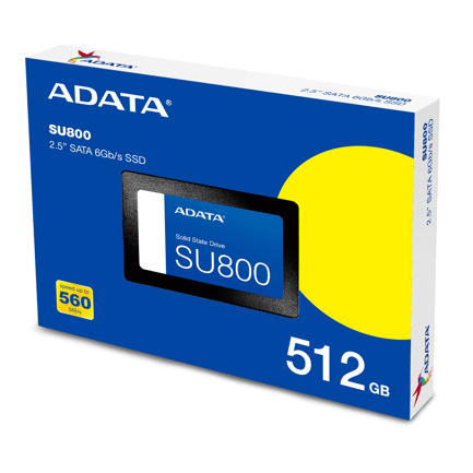 Unidad de Estado Sólido Adata SU800 512 GB Flash 3D Memoria Ram ECC 560/520 MBPS
