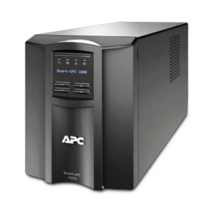 UPS APC 1000VA/700WA Pantalla LCD 120V Conexión Inteligente Torre de Onda Sinusoidal Pura 8 Contactos Color Negro