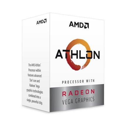 Procesador AMD Athlon 3000G 3.5GHz 5MB 35W 2 Cores 4 Threads Socket AM4 con Graficos Vega 3 con Disipador