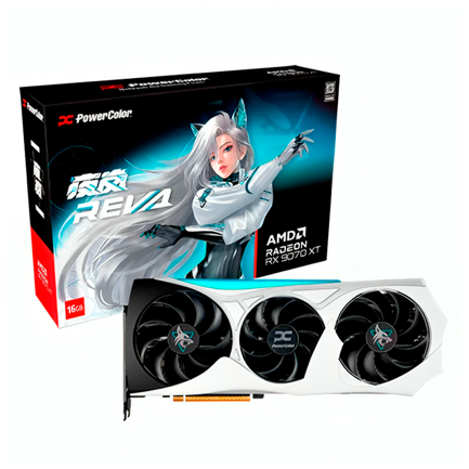 Tarjeta de Video AMD Power Color Hellhound Radeon RX9070 XT 16GB REVA EDITION Triple Fan GDDR6 PCIe 5.0 3xDP 1xHDMI