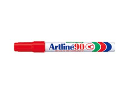 Marcador artline permanente aluminio rojo c/12