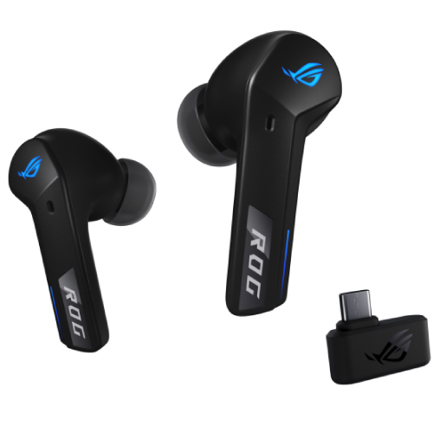 AUDIFONOS ASUS (R55ES ROG CETRA TWS SPEEDNOVA/BLK) GAMING BLUETOOTH 5.0 ESTUCHE CARGA BAT.36HRS NEGRO
