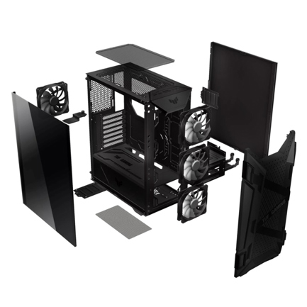 Gabinete ASUS TUF Gaming GT301 Midi-Tower ATX/Micro-ATX/Mini-ITX USB 3.0 sin Fuente 4 Ventiladores Instalados Negro 3