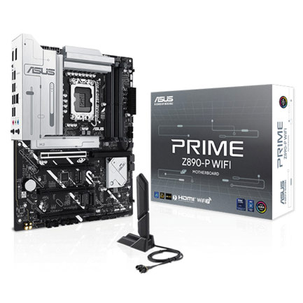 Tarjeta Madre Asus PRIME Z890-P WIFI 4xDDR5 256GB 8666Mhz M.2 PCIe 5.0 HDMI DP TB Socket 1851 Core Ultra ATX Wi-Fi 7