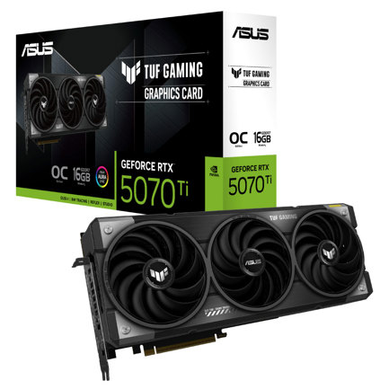Tarjeta de Video Asus TUF Gaming GeForce RTX5070TI OC 16GB Triple Fan ARGB GDDR7 PCIe 5.0 HDMI DP