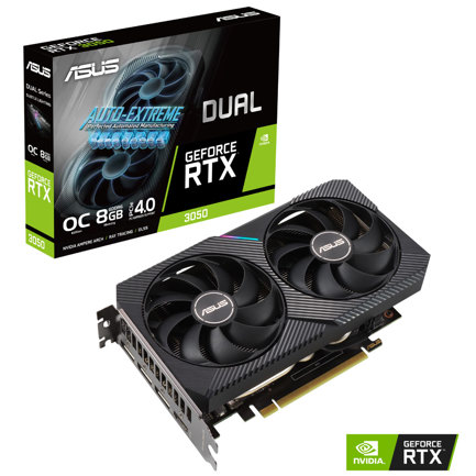 Tarjeta de Video Asus Dual GeForce RTX3050 OC 6GB Dual Fan GDDR6 96 bits PCIe 4.0 HDMI DP DVI-D
