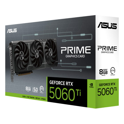 Tarjeta de Video Asus Prime GeForce RTX5060TI 8GB Triple Fan GDDR7 PCIe 5.0 128-bit 758 TOPs 1xHDMI 3xDP