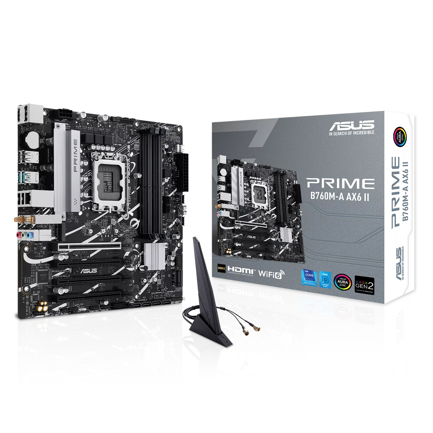 Tarjeta Madre ASUS PRIME B760M-A AX6 II S-1700 4xDDR5 HDMI DisplayPort Micro ATX 2