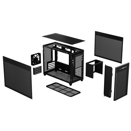 Gabinete Asus PRIME AP201 Black Paneles de Malla Micro ATX Negro 2