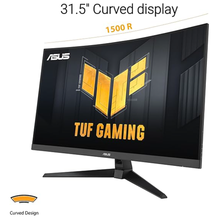 Monitor Gamer Curvo ASUS LCD 31.5" 2560x1440 FreeSync 180Hz HDMI/DP Bocinas Integradas Negro