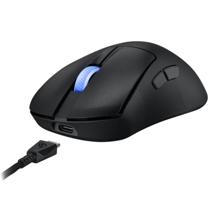 Mouse Asus Inalámbrico Gamer P714 ROG Keris II Ace 42000 DPI USB 2.0 Tipo C RF 2.4GHz BT 5.1 Color Negro