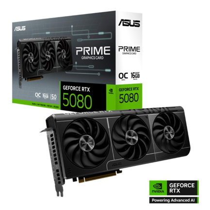 Tarjeta de video Asus Prime NVIDIA GeForce RTX 5080 16GB GDDR7 OC PCI Express 5.0 x16 2