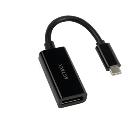 Adaptador Acteck USB-C a DisplayPort Shift Plus AD420 Para Video Hasta 4k Macho a Hembra Advanced Negro