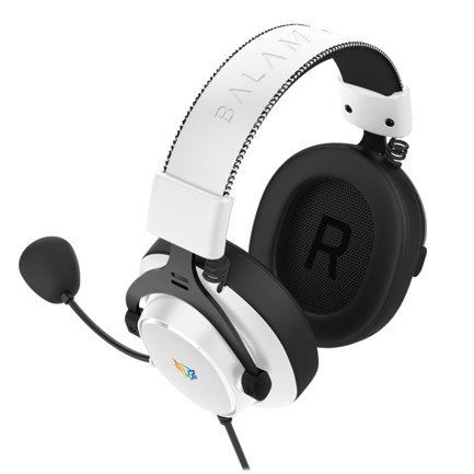 Audífonos Gamer Acteck Aviator Expert HA777 Alámbricos+Over Ear+Mic Desmontable /Conexión USB / Legend Blanco