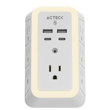 Cargador de Pared Ackteck Energon Lumina CP515 /Carga 20W/7 Conectores/Supresor de Picos y Ajuste de Iluminación 2