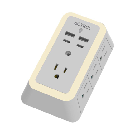 Cargador de Pared Ackteck Energon Lumina CP515 /Carga 20W/7 Conectores/Supresor de Picos y Ajuste de Iluminación 3