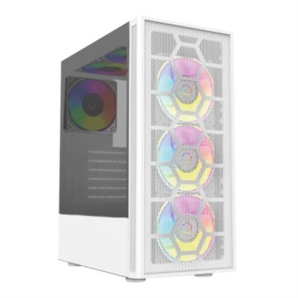 Gabinete Gamer Compact Media Torre Dragonfly Perform Crystal GM590CW / Panel Izq Cristal + Frente Cristal / Blanco 3