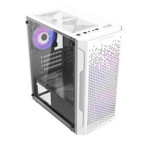 Gabinete Gamer Balam Rush Mini Torre Artic GI725 ATX Panel Izq Cristal Frente Colmena USB 3.0/3xFan RGB Blanco 2