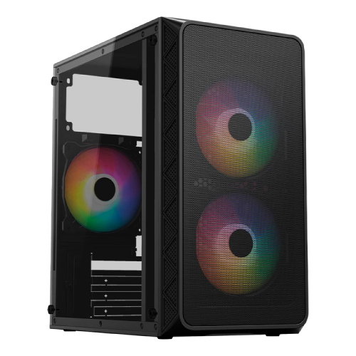 Gabinete Acteck Mini Torre Doom Pro Mesh GI730 / Max MB M-ATX Fuente ATX 600 W Negro