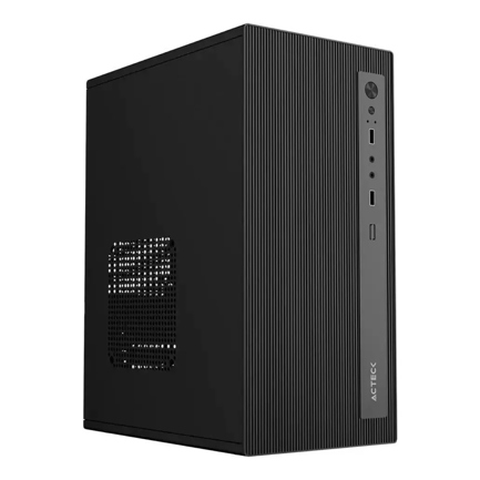 Gabinete Mini Torre Acteck Zareth GI210F M ATX con fuente 500W dos USB metalico negro