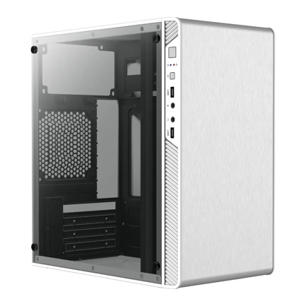 Gabinete Mini Torre Acteck Performance II GI215W M ATX con fuente 500W dos USB panel acrilico blanco