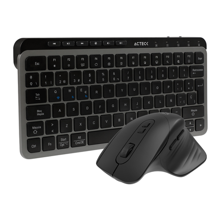 Kit Teclado y Mouse Acteck Creator Krea MK750 2 en 1 Teclado Slim y Mouse Ligero 2000DPI Negro-Gris