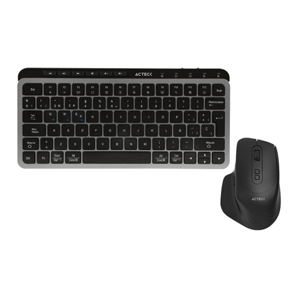Kit Teclado y Mouse Acteck Creator Krea MK750 2 en 1 Teclado Slim y Mouse Ligero 2000DPI Negro-Gris 5