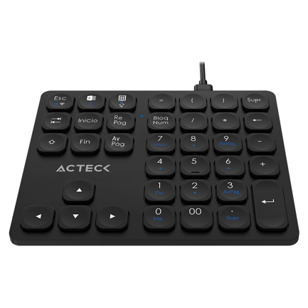 Teclado Numérico Acteck Multidispositivo Inspire Pad Pro TN480  / 2.4 MHz + 2 modos BT  Recargable / Advanced Negro 3