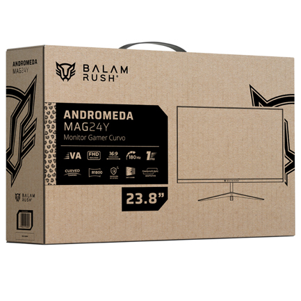 Monitor Balam Rush 23.8" Gaming Curvo Andromeda MAG24Y FHD R1800 180Hz 1ms VESA 75mm Legend Negro 6