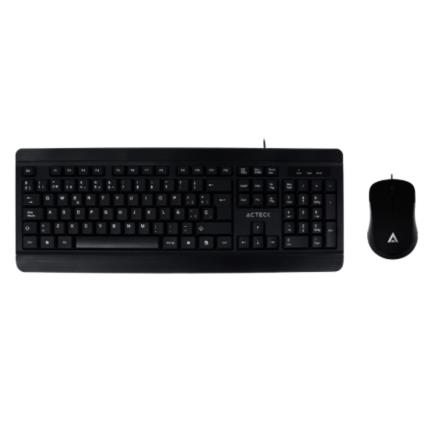 Kit teclado y mouse alámbrico acteck k200 usb 1200dpi color negro