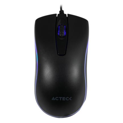 Mouse alambrico acteck optimize ma220 / usb/iluminado led azul/1000 dpi/2 botones+scroll/ color negro / ac-929677