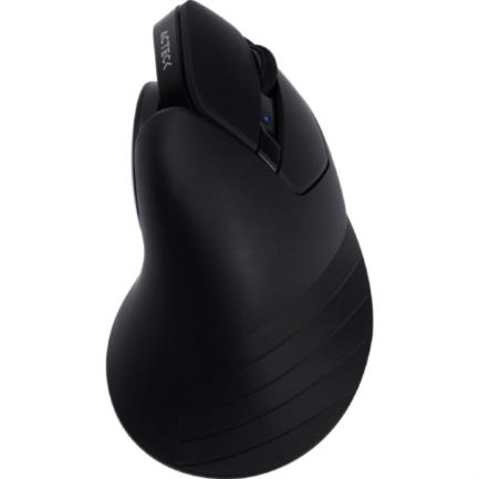 Mouse inalambrico vertical acteck optimize mi690 /iluminacion rgb/recargable usb-c/usb/hasta 2400dpi/6 botones+scroll/ negro/ ac-933049