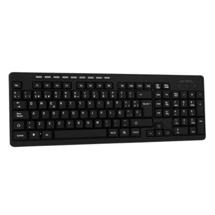 Teclado multimedia acteck inspire t1215 inalámbrico 2.4ghz usb color negro