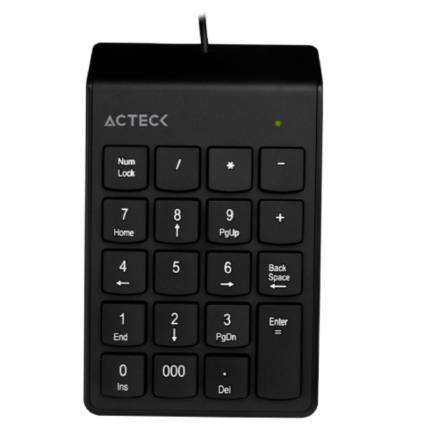 Teclado numerico alambrico acteck inspire tn220 / 19 teclas / negro / ac-932622