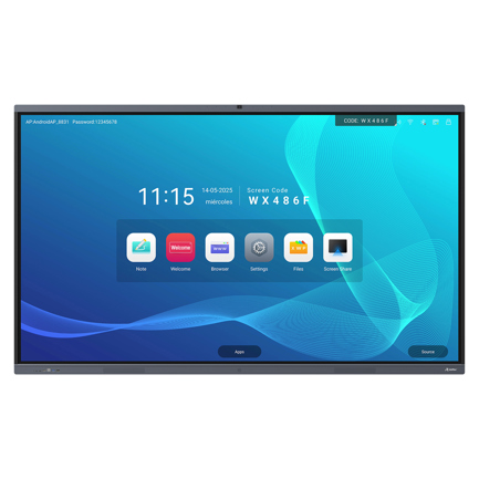 Pantalla Alfra Inteligente Interactiva Multitouch S86M3-PRO DLED Android 14 Ram 8GB Rom128 GB