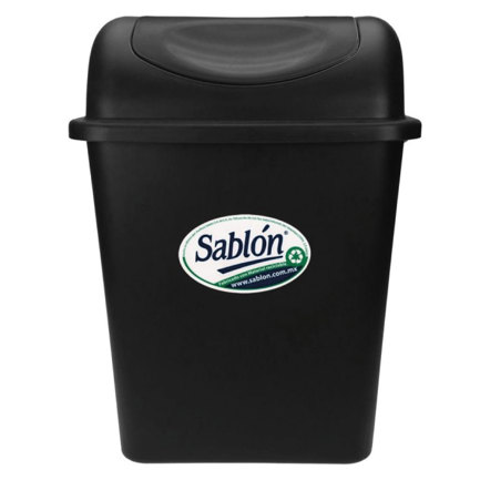 Cesto Azor con Tapa de Balancin Negro