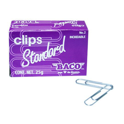 Clip baco estandar #2 galvanizado c/10