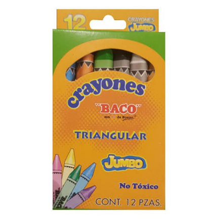 Crayon baco triangular jumbo c/12
