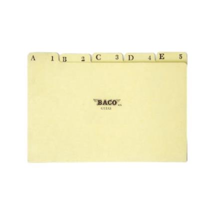 Guías para archivo baco alfanuméricas cp099 carta c/25 pzas