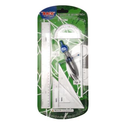 Juego geometría baco forrado burbuja e-5750 (5050) compas c-600