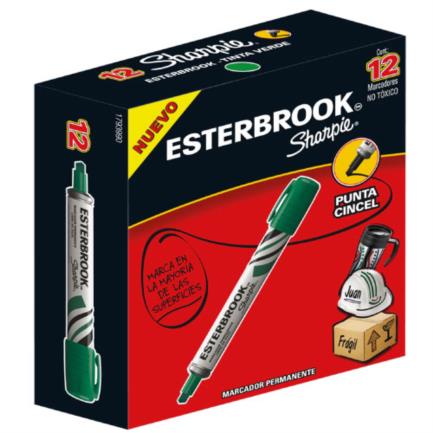 Marcador berol permanente esterbrook verde c/12 pz