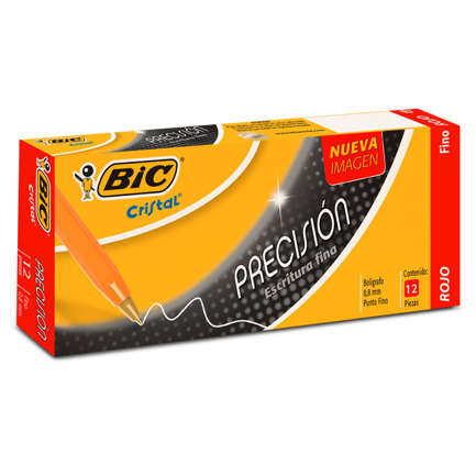 Boligrafo bic f-290 rojo punto fino c/12