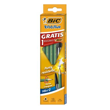Lapiz bic evolution triangular c/12 resina