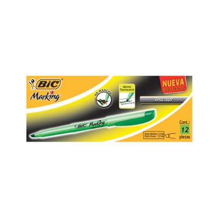 Resaltador bic brite liner refresh verde c/12